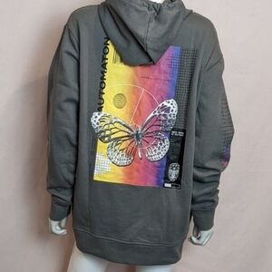 Zumiez Vitriol Jamison Butterfly Oversized Hoodie in Gray size Small